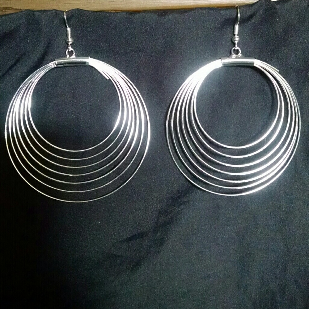 Beautiful Silver Large Earrings - image 1
